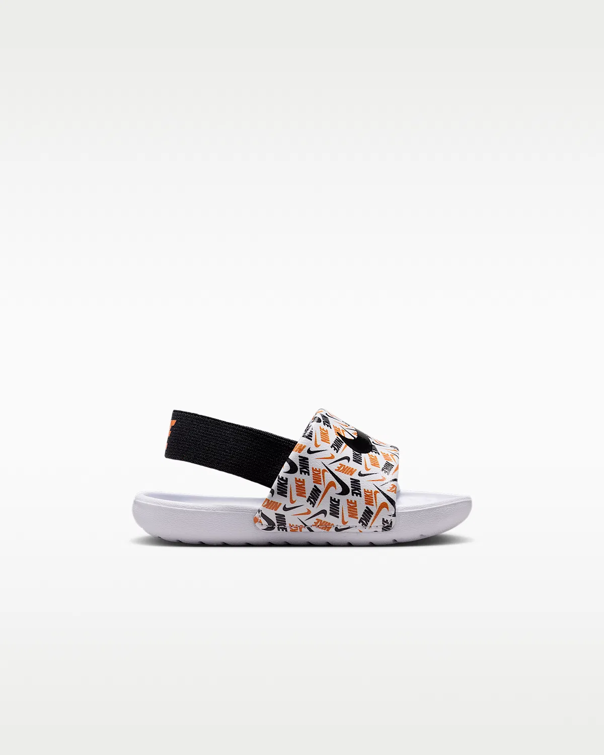 Слайды Nike Kawa для малышей, White/Total Orange/Black — фото 4