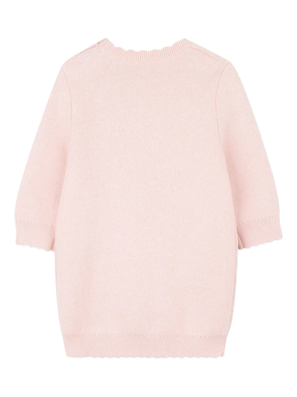 Трикотажное платье с вышитым логотипом Chloé Kids, розовый — фото 2