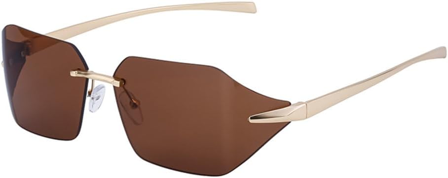 

Маленькие прямоугольные солнцезащитные очки без оправы для мужчин, роскошные винтажные солнцезащитные очки без оправы для панк-стиля, очки с защитой от УФ-излучения UV400 LVTFCO, 5