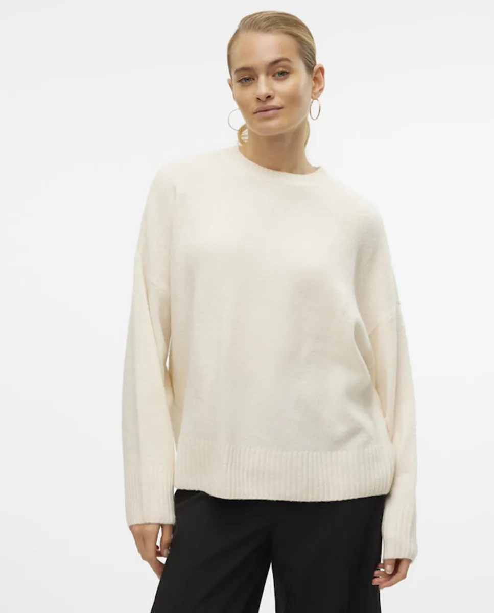 

Прямой женский свитер из шерсти Vero Moda, белый