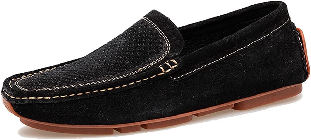 

Мужские повседневные мокасины из замши с вентиляцией, шитьем, для вождения, походов и с кармашком для монеты Litnermia, черный