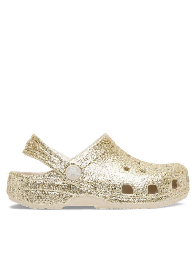 Crocs Классические мюли с крупными блестками, цвет K 211939. золотистый