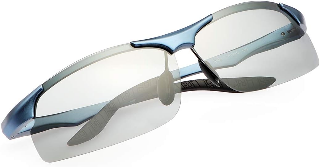 

Фотохромные поляризованные мужские солнцезащитные очки YIMI Z87 для безопасного вождения и езды на велосипеде. Солнцезащитные очки для мужчин, Blue Frame/Photochromic Black Lens