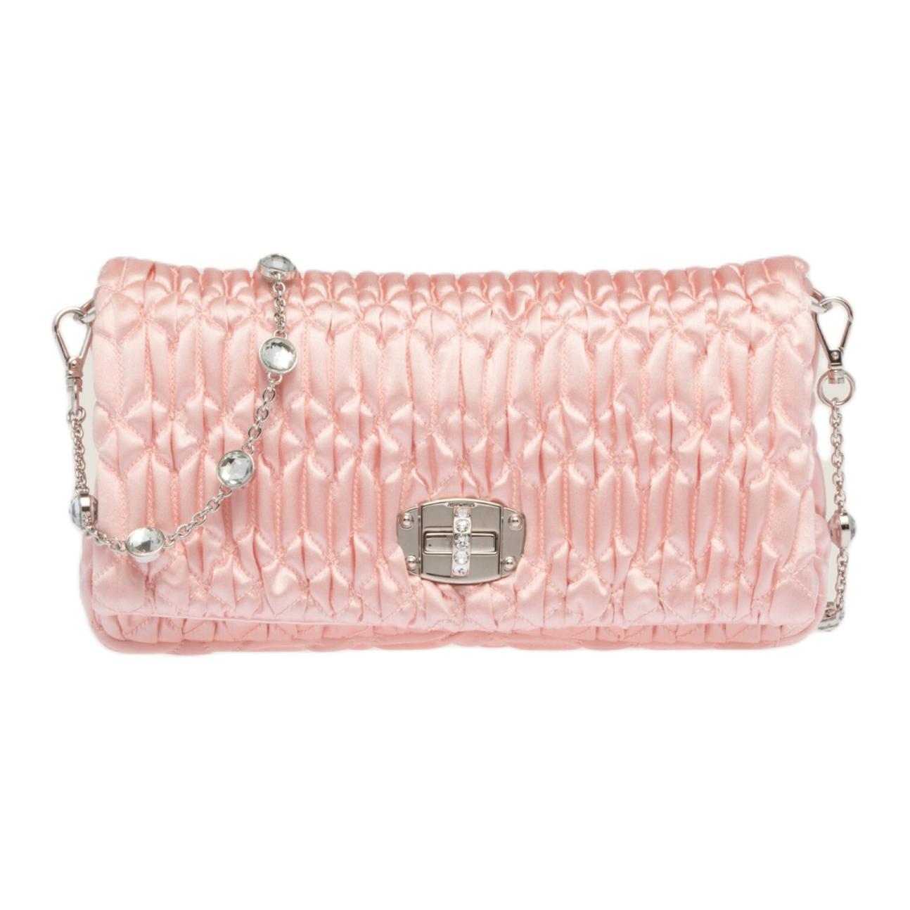 

MIU MIU Сатиновая сумка кроссбоди, женская наплечная сумка светлый розовый