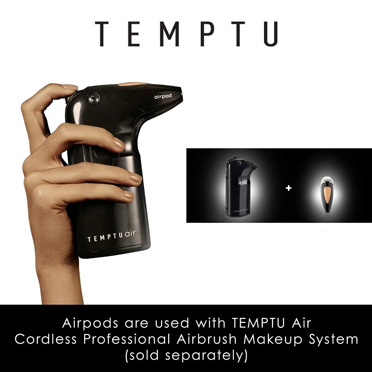 Хайлайтер TEMPTU Perfect Canvas Airbrush Airpod: стойкий, наслаиваемый, светоотражающее сияние и мерцание, естественное свечение, невесомый иллюминатор, формула с возможностью наслаивания., Sunset Glow — фото 2