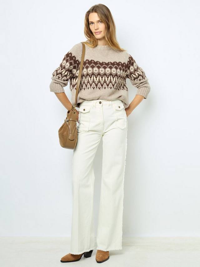

Потертые джинсы с высокой талией Gerard Darel, экрю