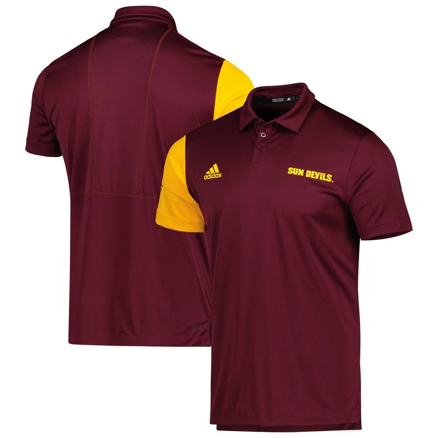 

Мужское темно-бордовое поло Arizona State Sun Devils AEROREADY adidas, Красный, Мужское темно-бордовое поло Arizona State Sun Devils AEROREADY adidas