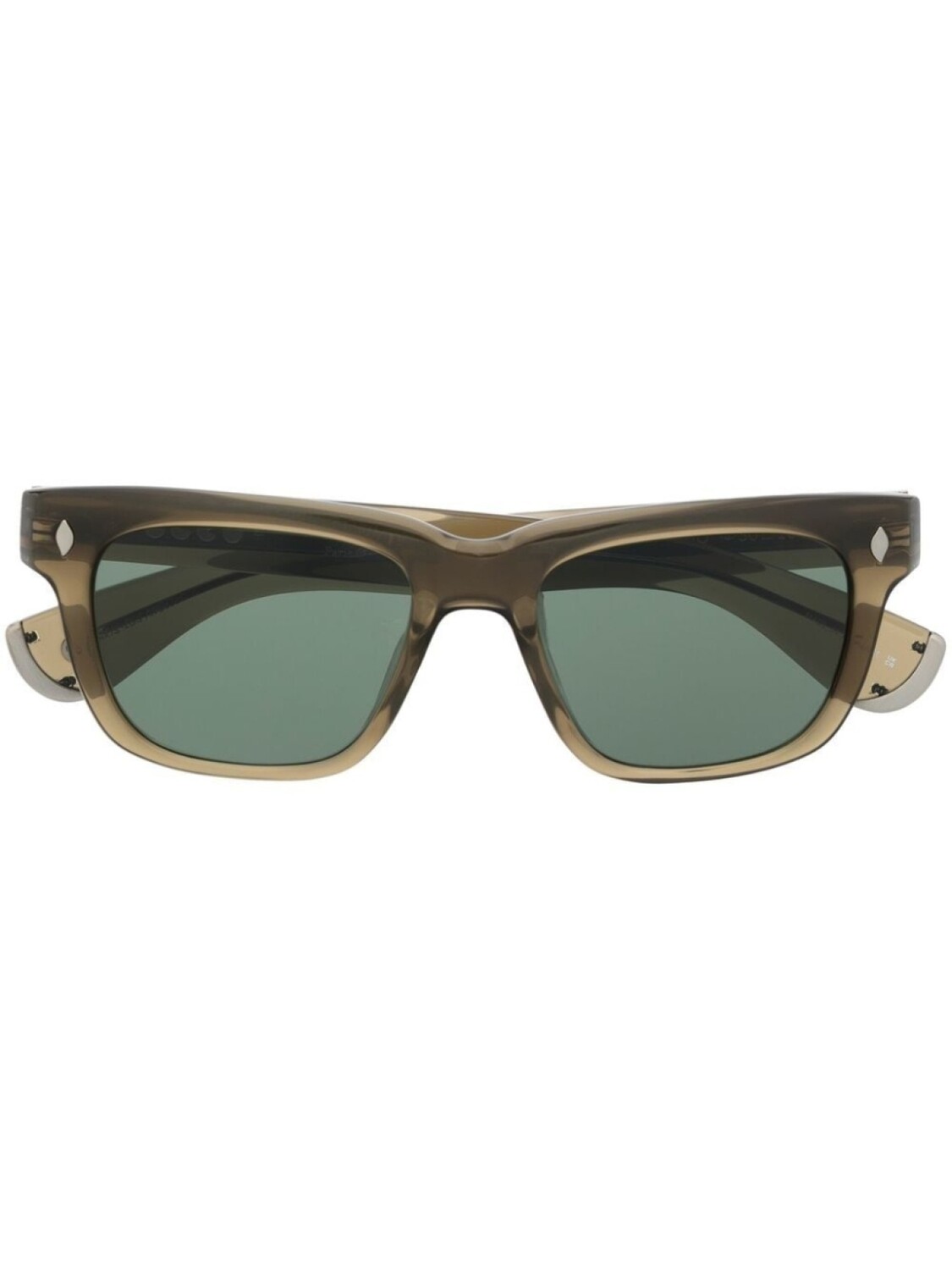 

Garrett Leight tinted rectangular-frame sunglasses, зеленый