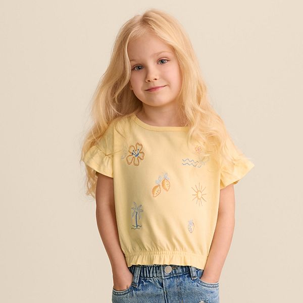 Футболка с рукавами-крылышками для девочек Little Co. By Lauren Conrad, Stripe Strawberry — фото 2