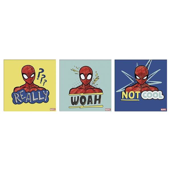 

Картина на холсте Marvel Spiderman Badges 3-teilig, разноцветный