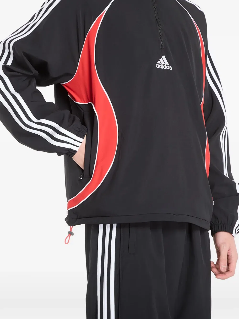 Толстовка Teamgeist с застежкой-молнией до середины груди Adidas, черный — фото 4