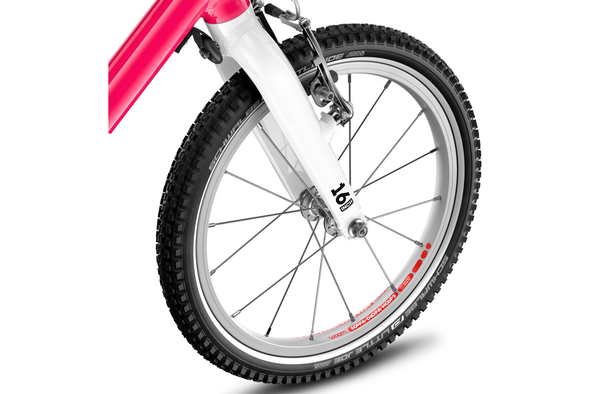 Детский велосипед WOOM GO 3 - 16 дюймов - 2025, цвет Pink|hot pink — фото 4