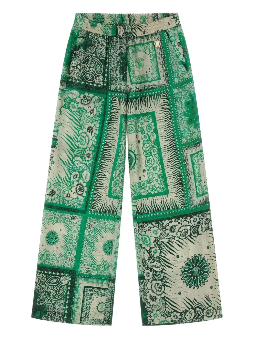 Брюки с принтом Roberto Cavalli Junior, зеленый