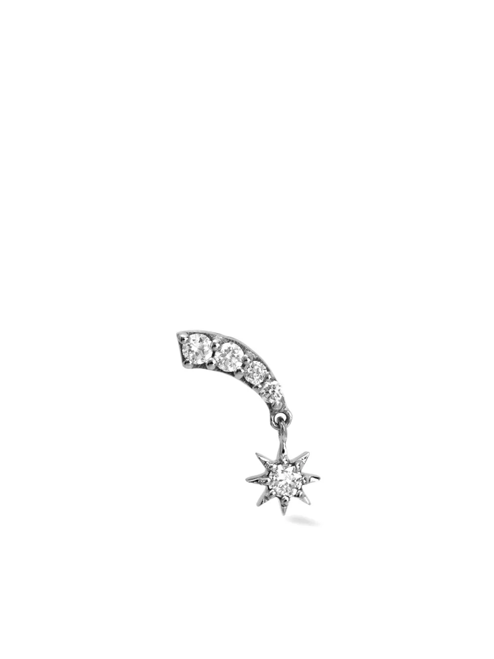 

Серьга-гвоздик Starburst из белого золота с бриллиантами Lark & Berry, серебяный