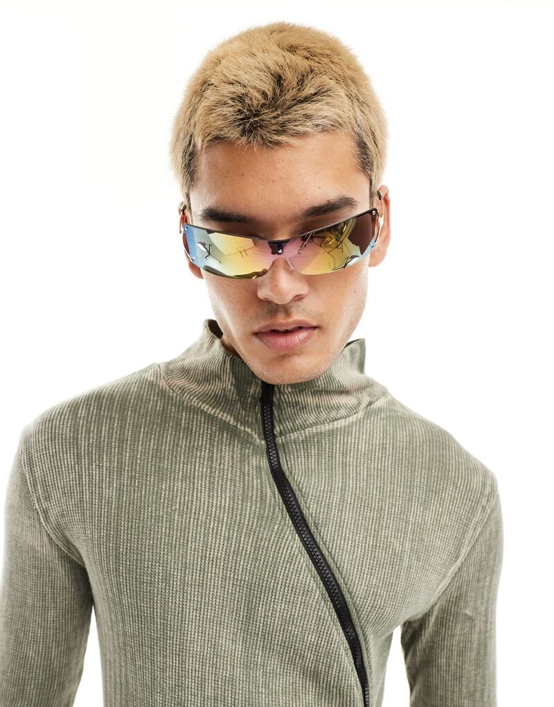 

Металлические солнцезащитные очки без оправы ASOS DESIGN
