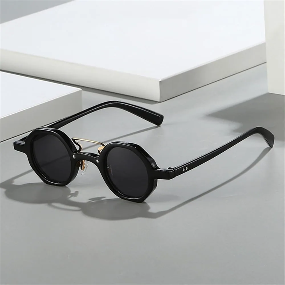 

Солнцезащитные очки UV400, круглые, двойная перемычка, стиль панк с заклепками, прозрачные градиентные, унисекс, для спорта на открытом воздухе, UYPTK Jelly Tea