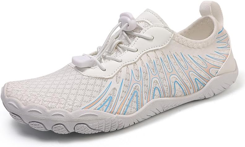 

Мужские сетчатые водные кроссовки на шнуровке с быстрой сушкой и дренажной подошвой для пляжа или реки Zhogize, белый