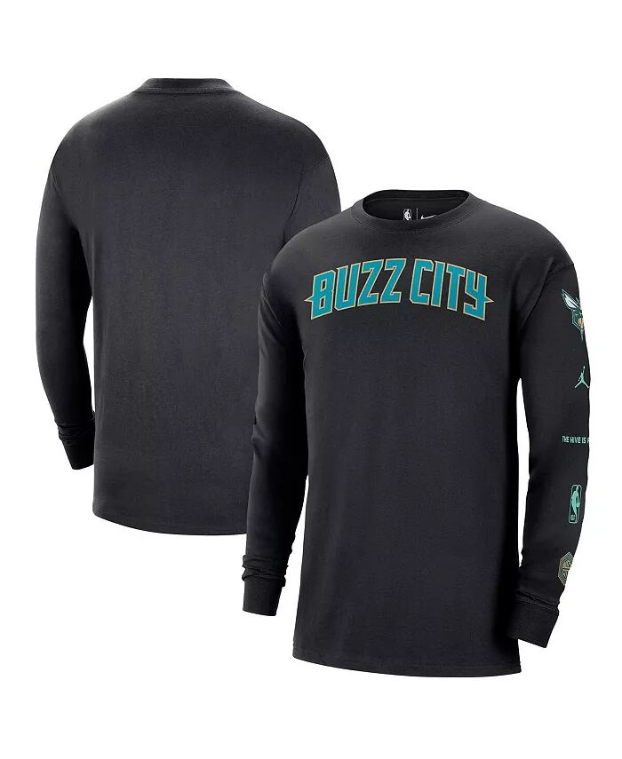 

Футболка мужская черная Charlotte Hornets 2023/24 City Edition Max90 Expressive с длинным рукавом Nike