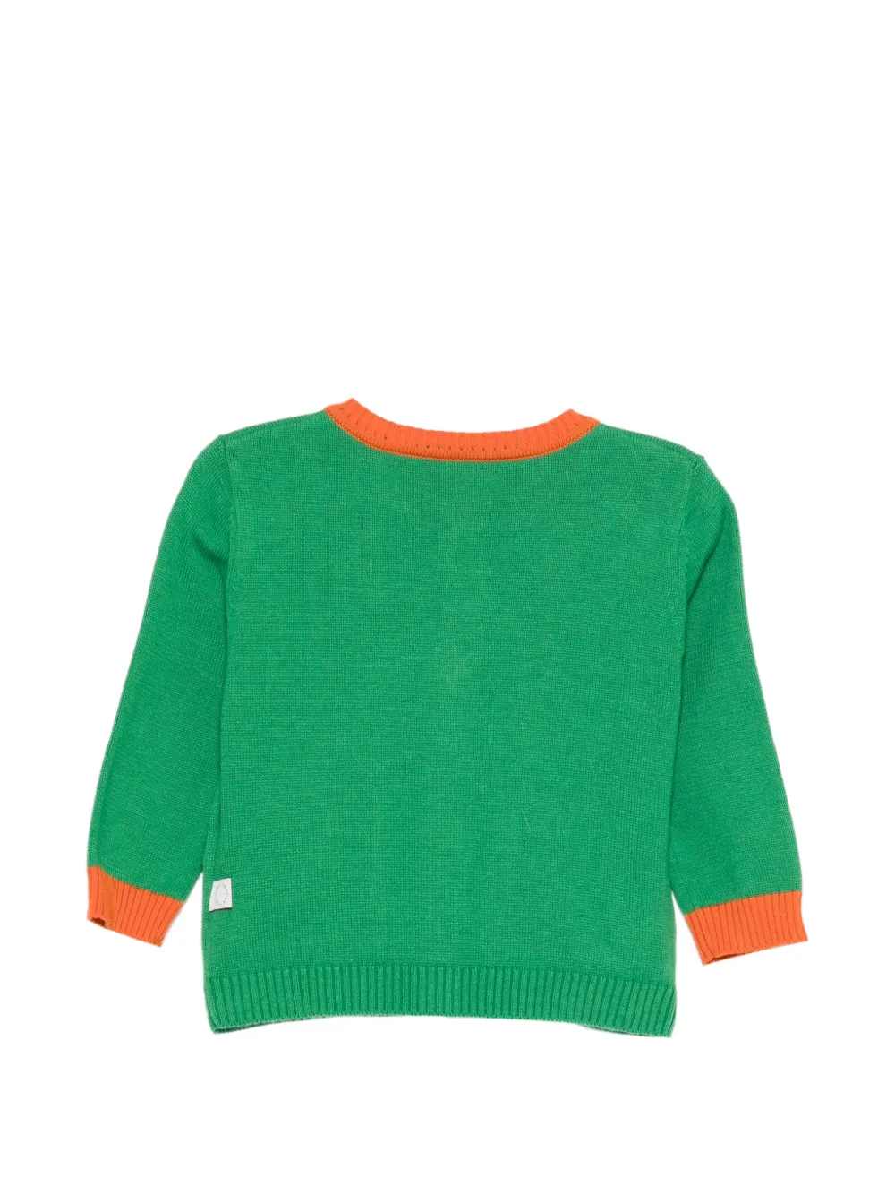 Кардиган с нашивкой в виде улыбающегося лица Stella Mccartney Kids, зеленый — фото 2