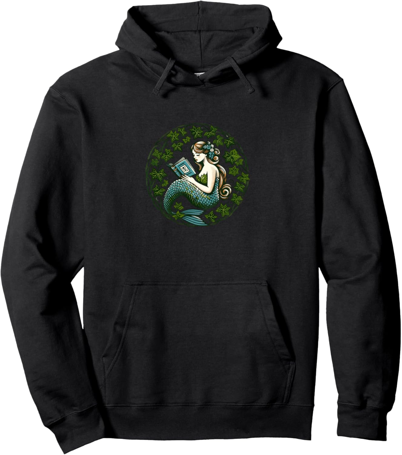 

Худи Leading Mermaid Art Library Reading Mermaid Bubb, черный