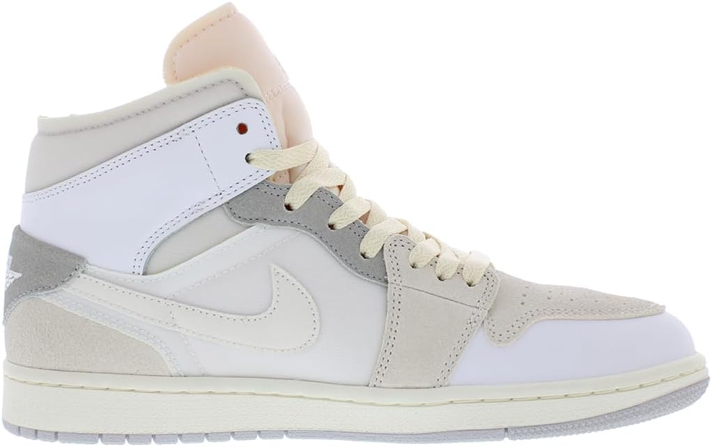 Мужские кроссовки Nike Air Jordan 1 Mid SE, белый/серый — фото 2