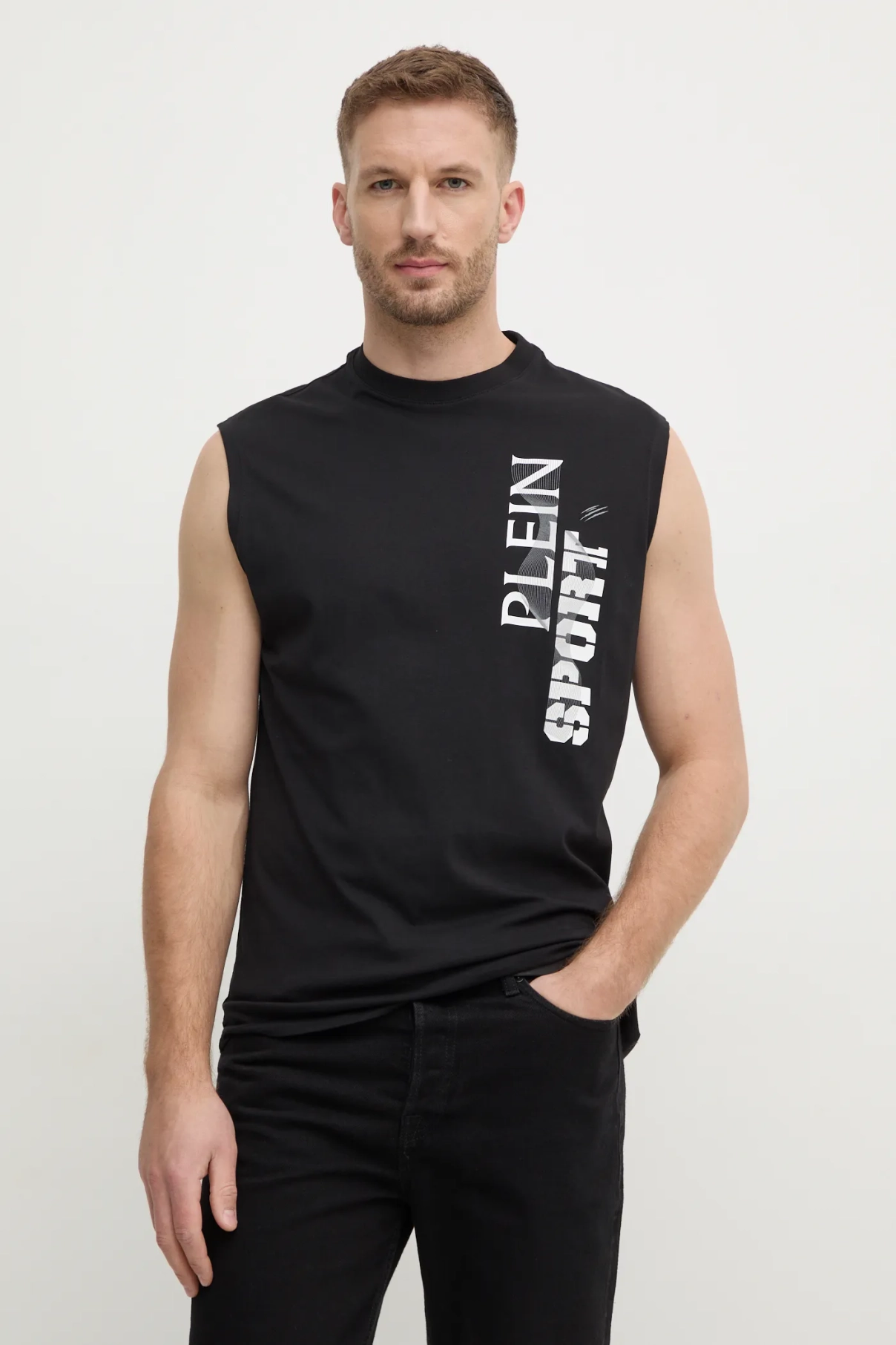 

PLEIN SPORT хлопковая футболка, черный