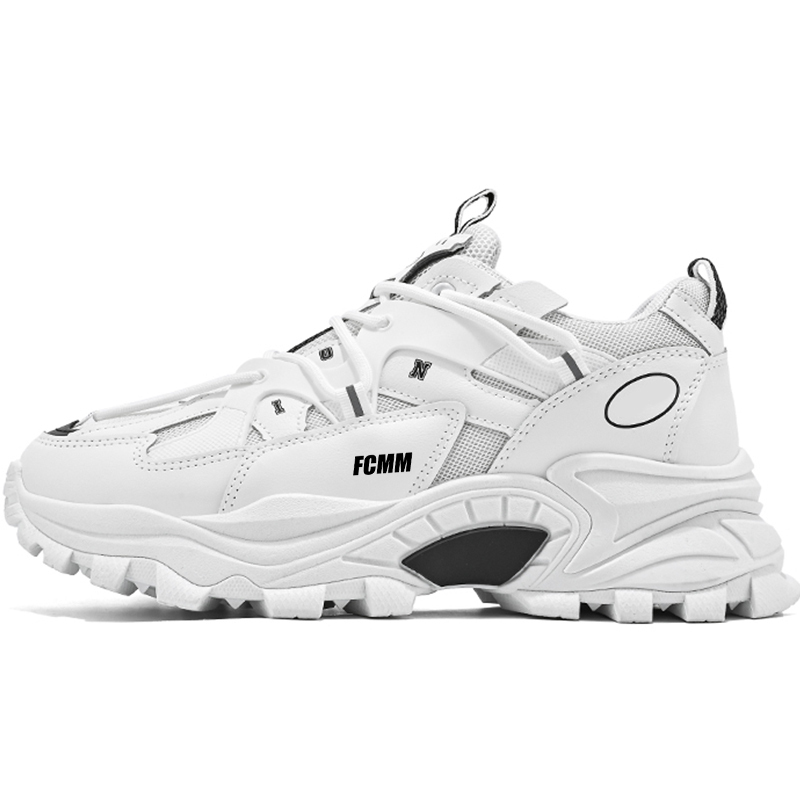 

FCMM Мужские белые кроссовки на массивной подошве с амортизацией, противоскользящей и износостойкой подошвой, цвет White