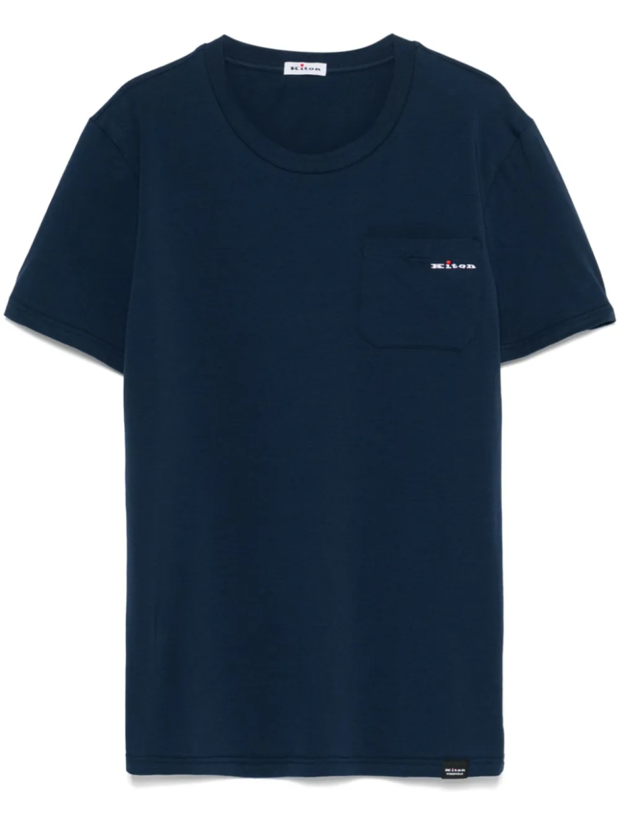 

Футболка с вышитым логотипом Kiton, синий