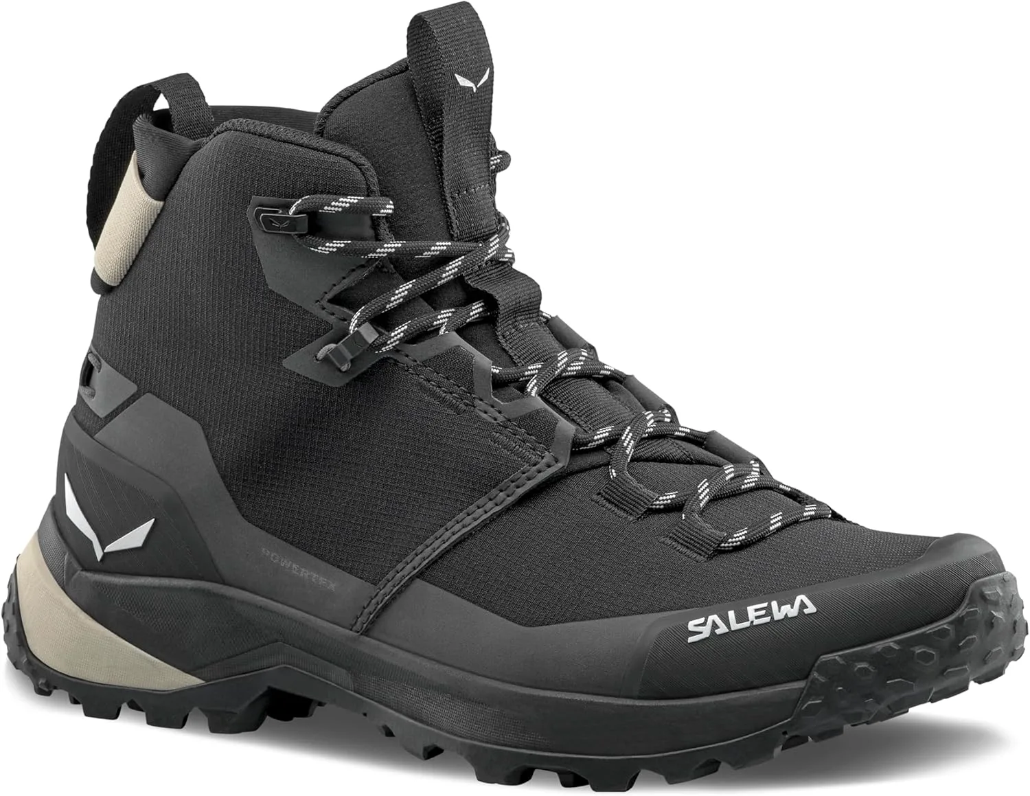 Женские водонепроницаемые трекинговые ботинки Salewa Puez Mid Powertex для хайкинга и треккинга, черный