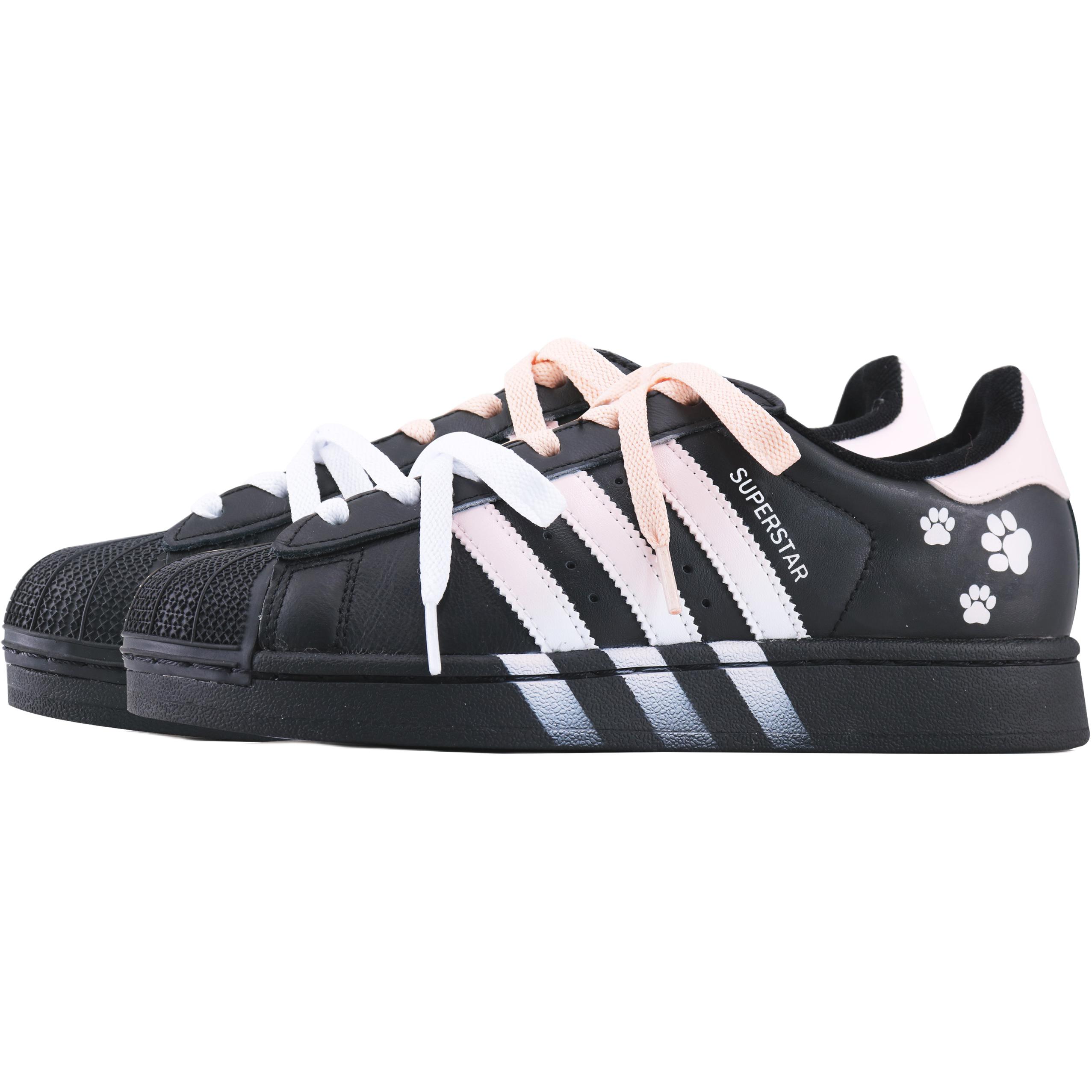 Adidas Originals Superstar 2 Milk Cap Bear Abrasion Resistant Low top Детские скейтбординг кроссовки черные розовые Unisex — фото 4