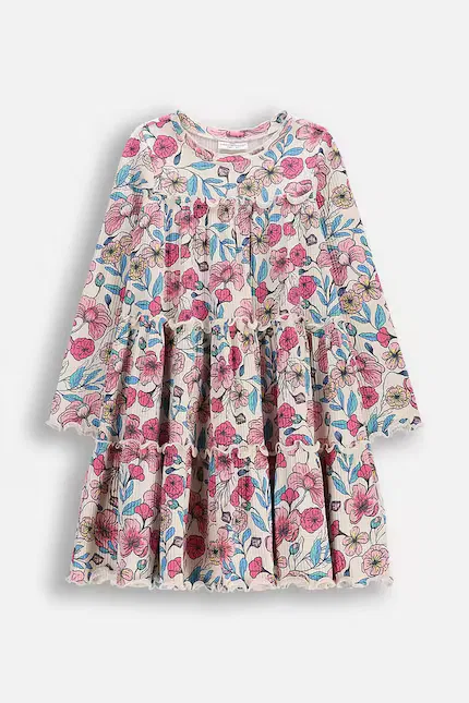 Платье babydoll из хлопка Coccodrillo, мультиколор