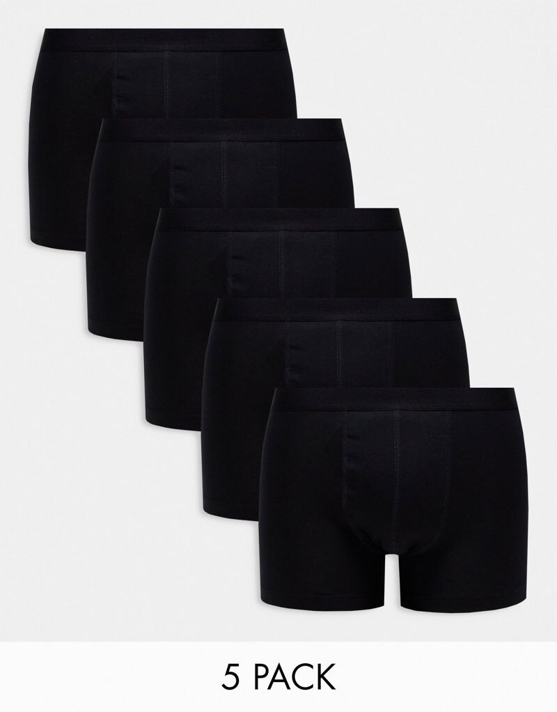

Пять пар плавок из хлопка черного цвета ASOS DESIGN