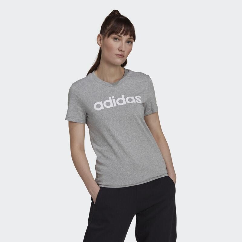 

LOUNGEWEAR Essentials Узкая футболка с логотипом ADIDAS, цвет grau