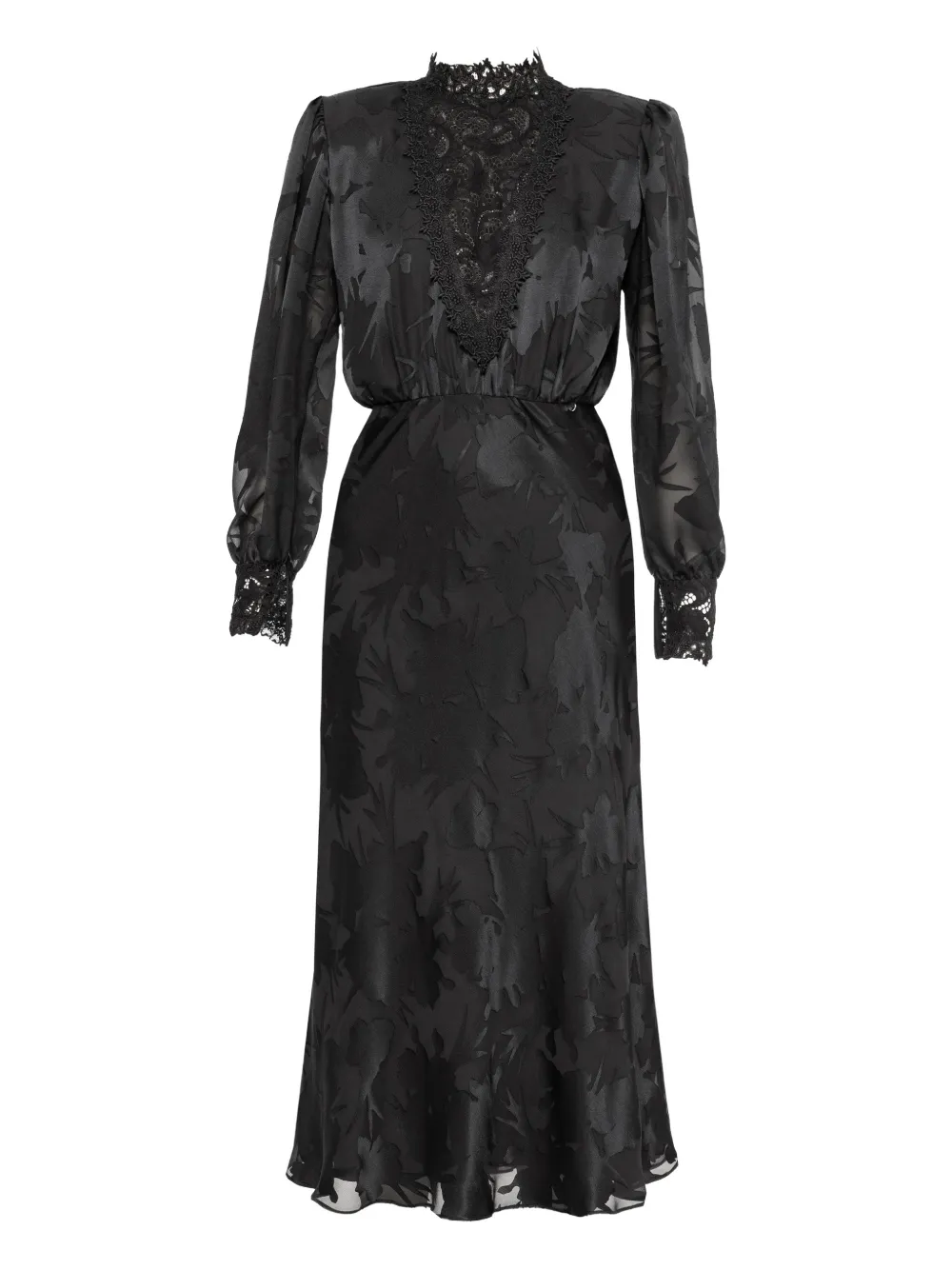 

Платье миди с кружевной отделкой Nissa, черный