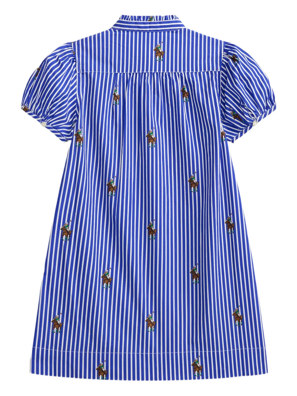 Платье из полосатого поплина Polo Ralph Lauren Kids, синий — фото 2