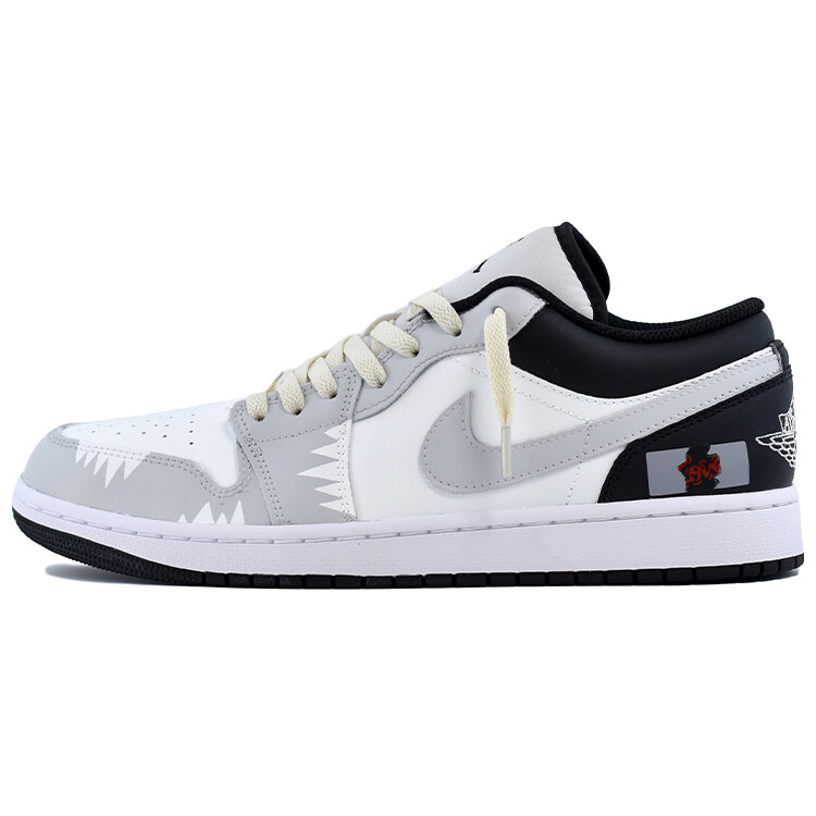 

Кроссовки Air Jordan 1 Vintage Basketball Shoes Men Low-top Black/white/gray, черный/белый/серый