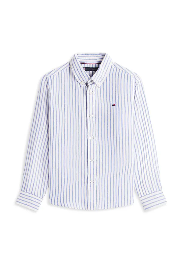 Рубашка в полоску из льняной смеси на пуговицах Tommy Hilfiger, Empire Blue — фото 4