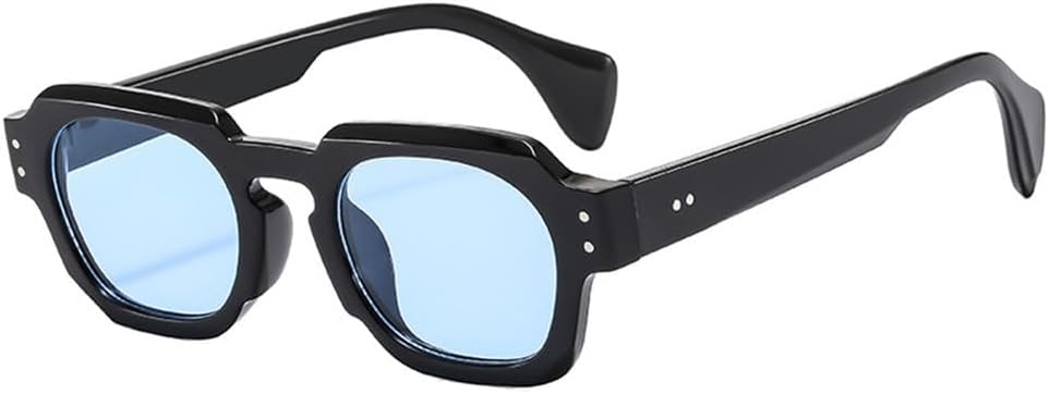 

Женские солнцезащитные очки с прозрачными линзами цвета океана и защитой от УФ-излучения UV400, мужские очки с заклепками в стиле панк для занятий спортом на открытом воздухе, бега и верховой езды generic, Black Blue