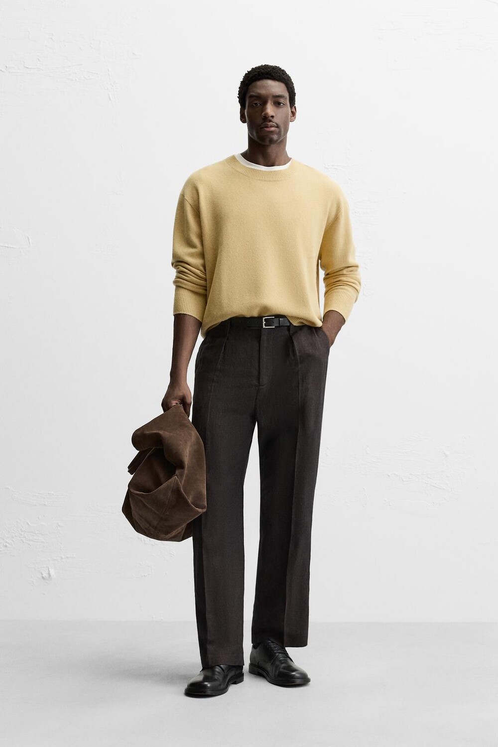 

Свитер из мериносовой шерсти ZARA, желтый