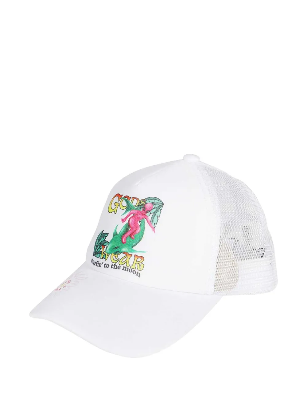 

Бейсболка с принтами и сетчатыми вставками Gcds, белый