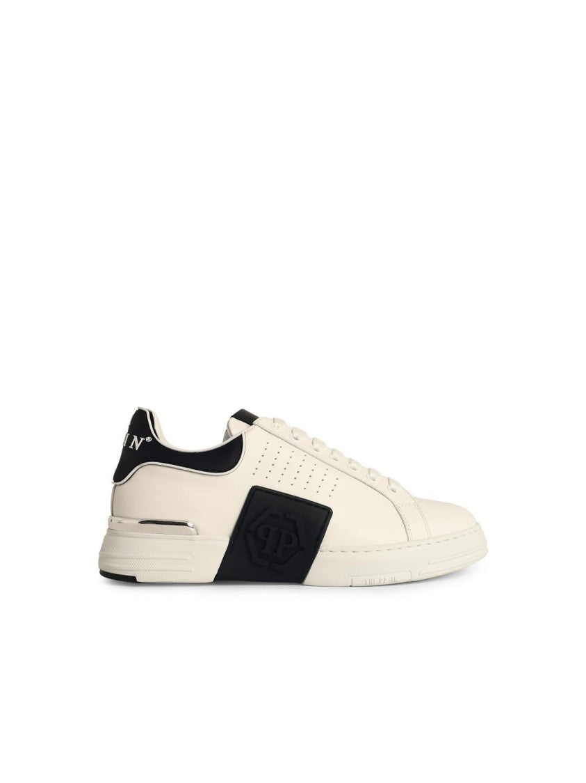 

Lo-Top Phantom' белые кожаные кроссовки PHILIPP PLEIN
