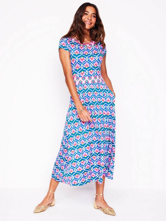 

Миди-платье из джерси с цветочным узором melanie Boden, цвет Blue/Pink/Multi