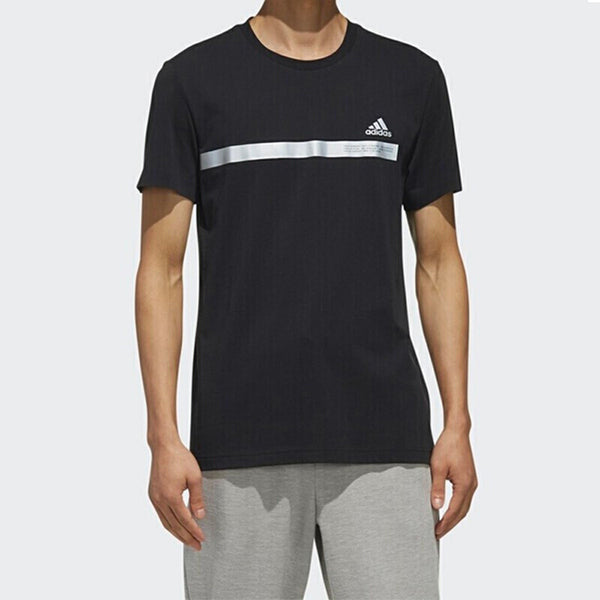 Футболка tee tape sports short sleeve black Adidas, черный — фото 3