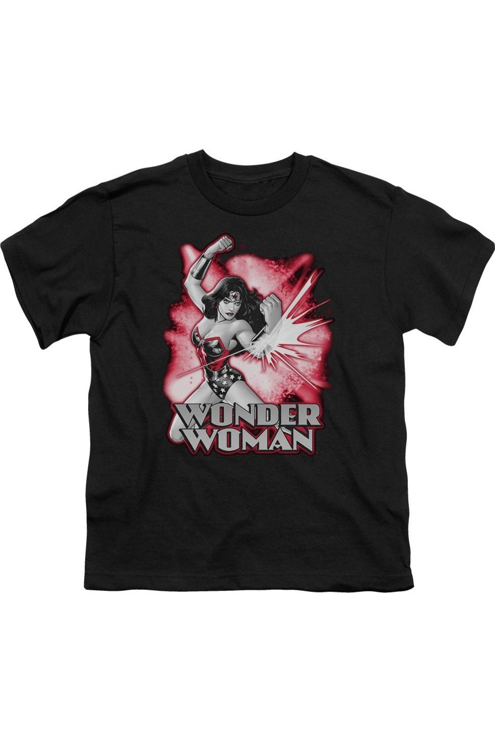 

Футболка с коротким рукавом для детей "Лига справедливости Америки" Wonder Woman в красно-серой гамме Gildan
