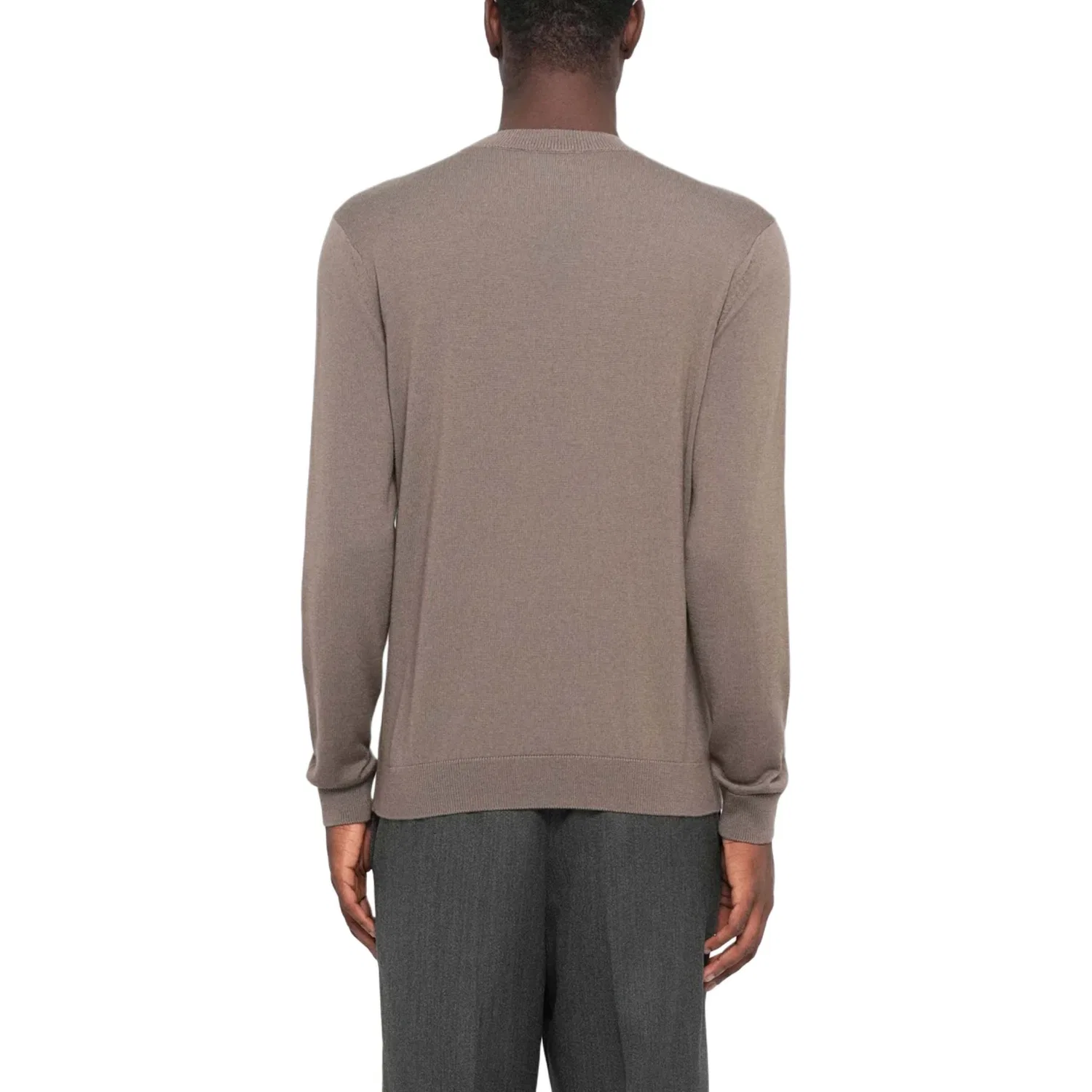 Джемпер с круглым вырезом и длинным рукавом EMPORIO ARMANI, Brown — фото 3