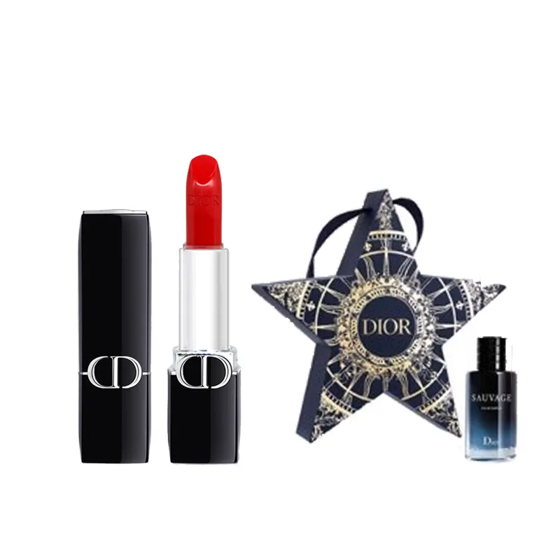 DIOR Пробник помады и парфюма Velvet Satin 1.5г+5мл подарочный набор, Satin 999+Wild Perfume 10ml