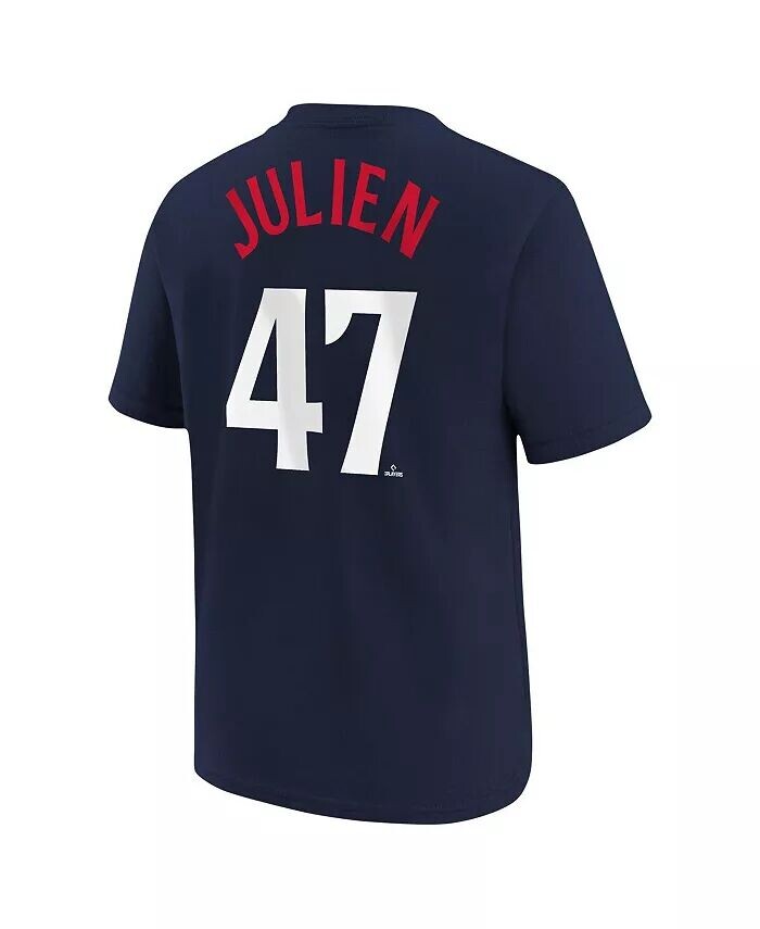 Темно-синяя футболка Big Boys Edouard Julien Minnesota Twins с именем и номером Nike, синий — фото 3