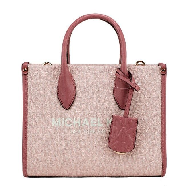 

Сумка-шоппер Mirella Small Powder Blush из ПВХ с застежкой-молнией и кросс-боди Michael Kors