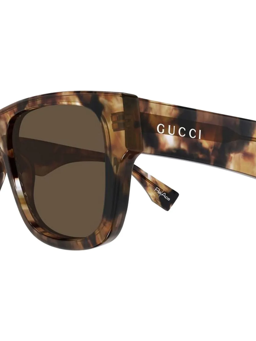 Солнцезащитные очки квадратной формы с принтом «гавана» Gucci, коричневый — фото 3