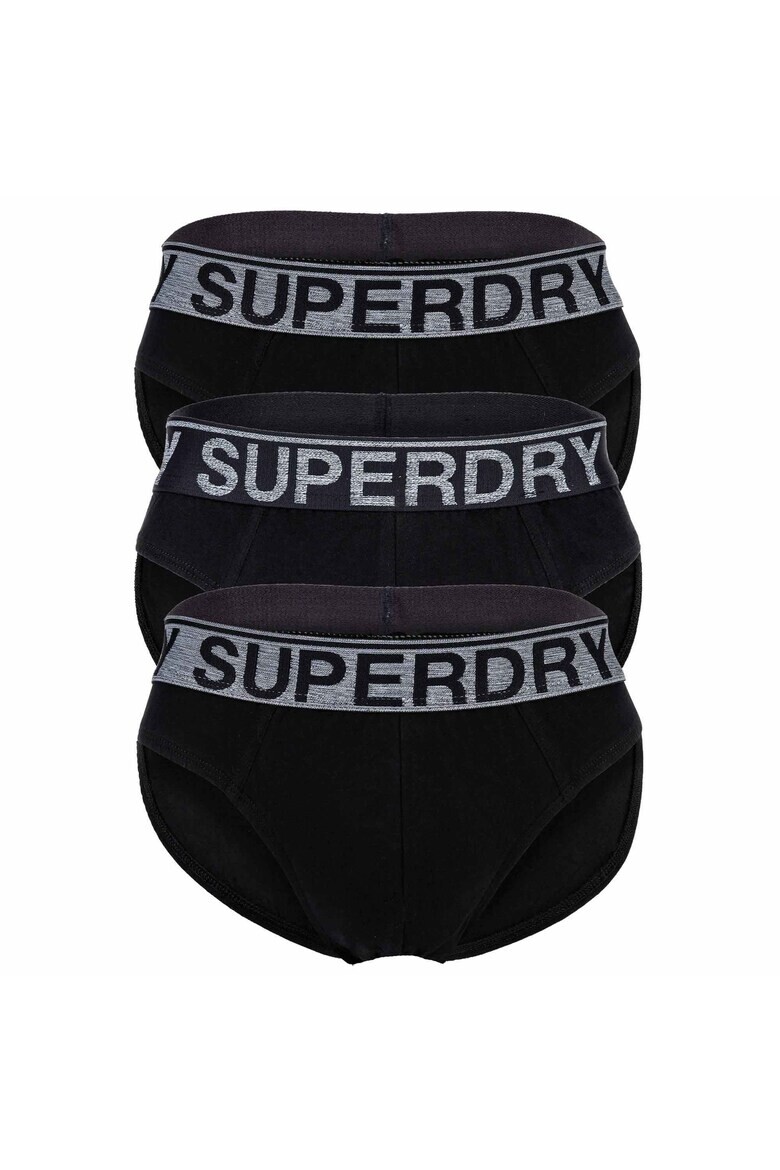 

Трусы с логотипом, 3 пары Superdry, черный